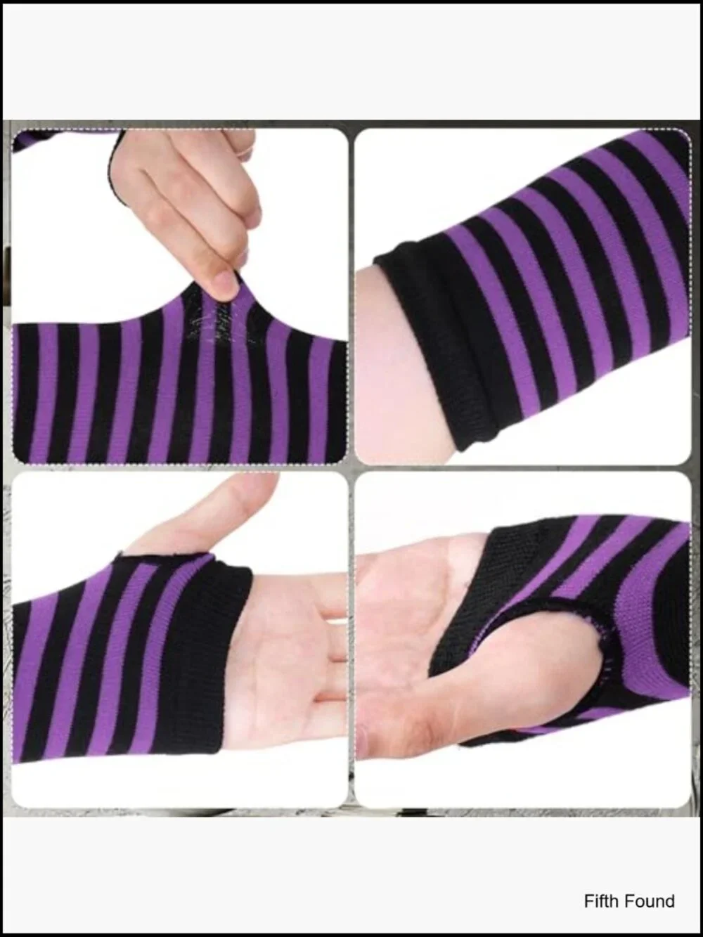 Fingerless Long Sleeve Knitted Arm Warmers Mittens Gloves Y2K Gothic Punk